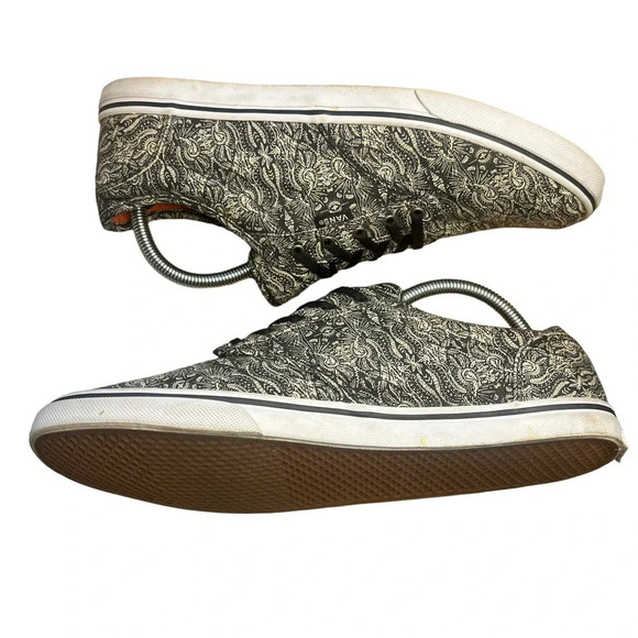 VANS‎ Atwood Low Paisley Henna Black white Canvas Sneakers Women's Size 11 - Picture 2 of 9